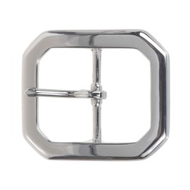 Beltiscool 1 5/8" (40 mm) Nickel Free Center Bar Single Prong Octagon Belt Buckle - Silver
