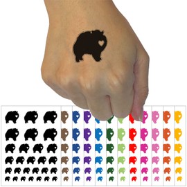 Pomeranian Dog with Heart Temporary Tattoo Water Resistant Fake Body Art Set Collection - Light Pink (One Sheet)