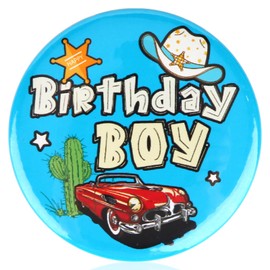 Happy Birthday Pin, Cartoon Birthday Boy Girl Lapel Badge Pins Cartoon Brooch Buttons Costume Accessory for Bday Party