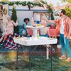 Haddockway Two-Tier Ice Cooler Table, Square Ice Tables for Parties