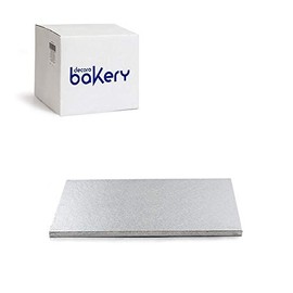 Decora Cakeboard, 20 x 30 x 1.2 cm, Cellulose Silver