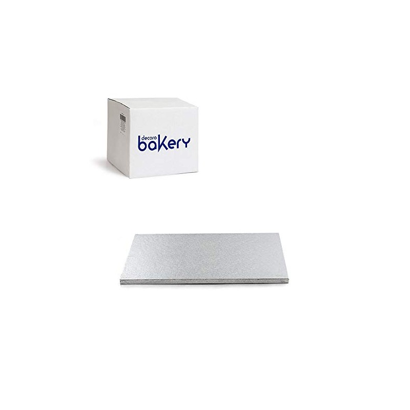 Decora Cakeboard, 20 x 30 x 1.2 cm, Cellulose Silver