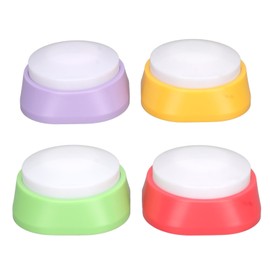 4 Pcs Voice Recording Button Multicolor Recordable Dog Interactive Press Buzzer for Pet Communication Training