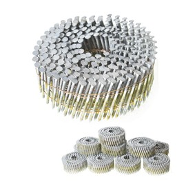 kimllier 3600 Count Coil Siding Nail Full Round Head Wire Collated Coil 15-Degree 1-1/4-Inch x .092-Inch Ring Shank Hot Dipped Galvanized