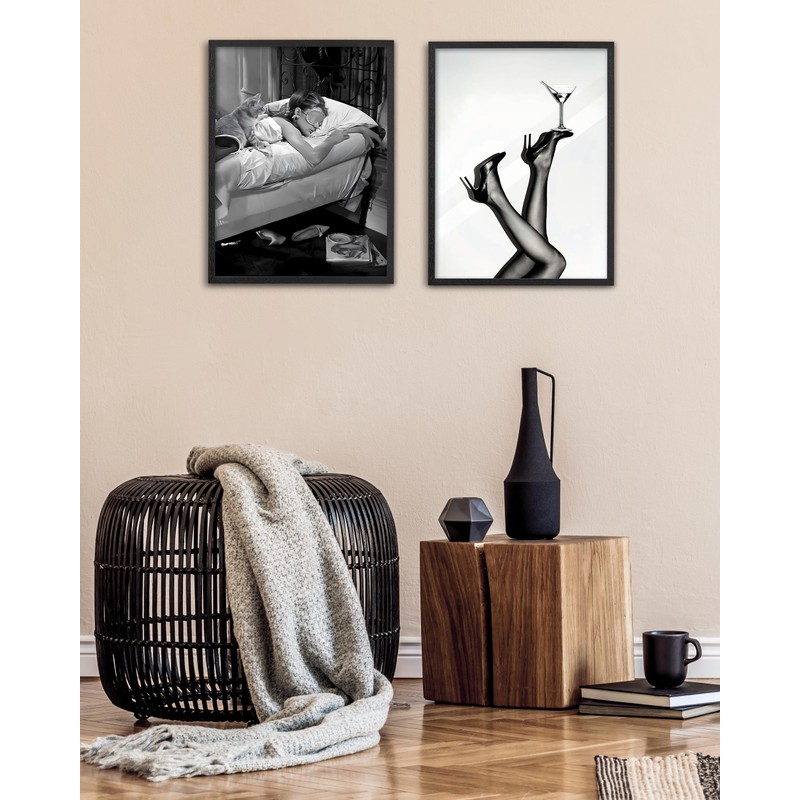 EcoHest 12x16 in Martini Glass Legs Framed Wall Art for