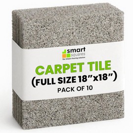Smart Squares Easy Street Premium Made in The USA Carpet Tiles 18x18 Inch, Soft Padded, Seamless Appearance, Peel and Stick for Easy DIY Installation (Iron Frost, 10 Tiles - 22.5 Sq Ft)