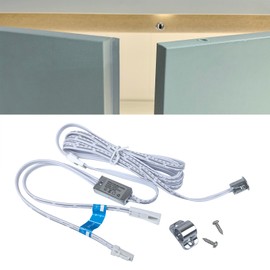 Yogcow 10mm 12V/24V Cabinet Door Activated Light Switch, Auto On/Off, Motion Sensor with 6ft Extension Cable for Closet Wardrobe (Single Sensor)