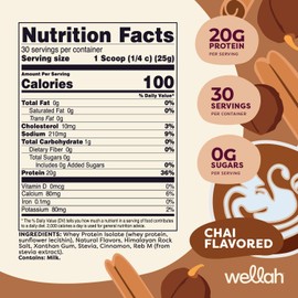 Wellah Wellah Protein Your Whey (30 Servings, Chai Flavored) - Whey Protein Isolate
