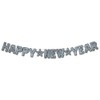 Glittered Happy New Year Streamer (black & silver) Party Accessory
