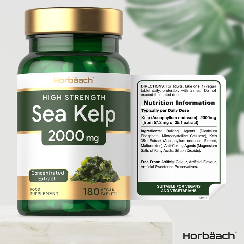 Sea Kelp 2000 mg | 180 Vegan Tablets | Natural