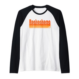 Ronkonkoma, New York Retro 80s Style Raglan Baseball Tee
