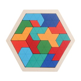 SANJAOYEE Wooden Tetris Puzzle, Wooden Puzzle, 6 Years Old, 7 Years, Color and Shape, Cultivate Sensory of Shape, Elementary School Students, Girls, Boys, Children, Puzzle, Birthday, Present, Building