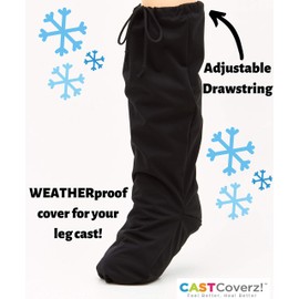 CastCoverz! Weatherproof Leg Cast Cover - Color: Black - Size: Medium - Below The Knee - Weather, Rain, Snow Cast Cover for Outdoor Use Only - Made in USA