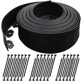 40 FT Landscape Edging No Dig [Extra Tall 4 Inch High] with 36 Spikes, Heavy-Duty Plastic Garden Edging Border