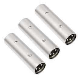 DETAME XLR Male to Male Audio Adapter, 3-Pin XLR Connector, Silver, 3Pack