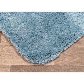 Garland Rug Finest Luxury Basin Blue 22 in. x 60 in. Ultra Plush Washable Bath Rug -Soft, Fluffy, Non-Slip Design for Your Bathroom, Combining Comfort, Durability, and Elegance for Your Home