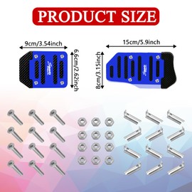 pvotawp 3PCS Car Non-Slip Aluminum Alloy Pedal Pads, Anti-Rubbing Auto Manual Transmission Brake Pad Cover, Gearbox Gas Car Clutch Foot Pedal Kits Universal Replacement Accessories (Blue)
