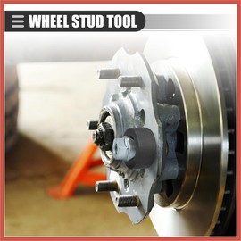 ACROPIX Universal Wheel Stud Installer Tool, Tire Stud Tool, M12x1.25 M12x1.5 M14x1.5, Iron, with 3/4" Hex Wheel Lug Nuts, Silver Tone, 1 Set Car Parts