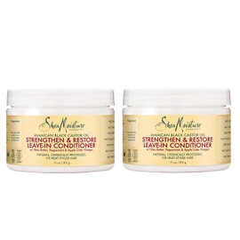 Shea Moisture Jamaican Black Castor Oil Strengthen, Grow & Restore Leave-In Conditioner 12oz, 312gm Pack of 2