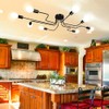 jose2015 Modern Sputnik Light Fixture, Black Dining Room Ceiling Light