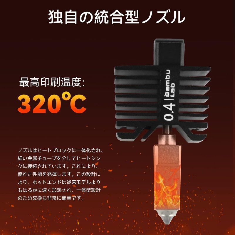 CCTREE Bamboo Original 0.4mm Hardened Steel Nozzle Hot End Complete