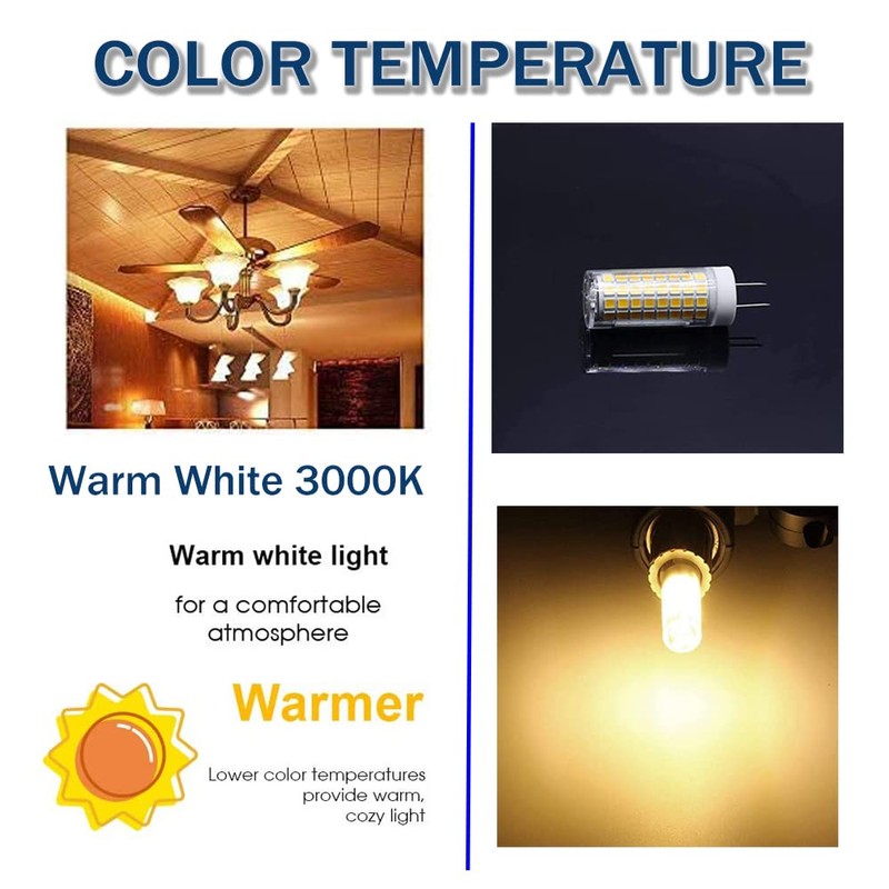 PIPIZHU G8 Led Bulbs 7W, AC120V G8 Bi-pin Base Bulb,