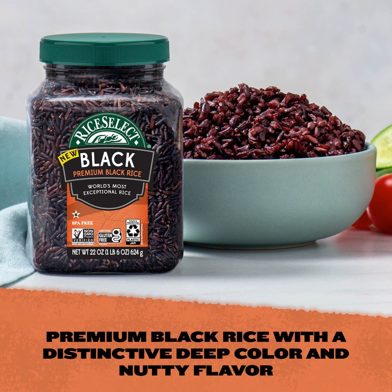 RiceSelect Premium Black Rice, Whole-Grain, Gluten-Free, Non-GMO, and Vegan Rice,