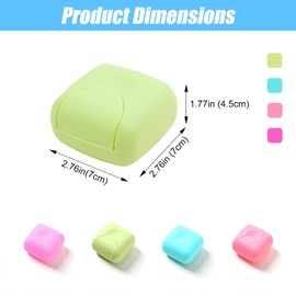 RETON 4 Pcs Portable Candy Color Soap Container Case Box Holder Organizer for Home, Bathroom, Hiking, Traveling, Camping and Other Outdoor Activities (4 Small)
