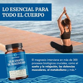 Glicinato de Magnesio 500 mg | Alta Absorción Vegano | 120 Cápsulas | Mejora el Sueño, Relajación Muscular y Huesos Fuertes | Magnesio Quelado Sin GMO