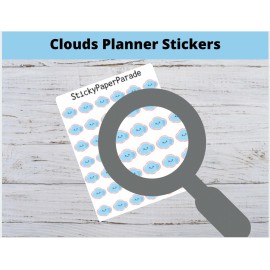 Homemade Clouds Planner Stickers 69-2  / Planner Stickers  / Journal Stickers / Weather