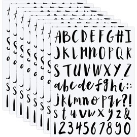 552 Pcs 8 Sheets Vinyl Letters Numbers Stickers Kit Self Adhesive Cursive Alphabet Numbers Sticker for Scrapbooking Signs Mailbox Water Bottle DIY Craft Classroom Decor(1 Inch,Black)