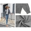 BERESIA Women's Cardigan with Buttons Classic Crew Neck Elegant, darkgray