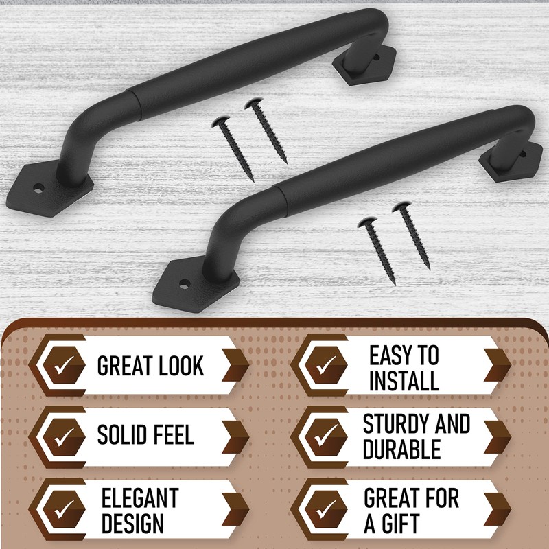 VivaLight 2-Pack 10 Inch Round Rustic Sliding Barn Door Handle