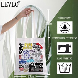 LEVLO SKA Music Band Fans Canvas Tote Bag Music Band Album Fans Gift SKA Music Band Concert Shoulder Bag Singer Merchandise (SKA Enjoy Tote)
