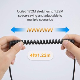CableCreation Micro USB to Micro USB Coiled Cable 0.56ft to 4ft, Coiled Micro USB OTG Cable with Gold Plated Connector Aluminium Shell Works for Raspberry Pi Zero, Smart Phones, DJI Remote, Black