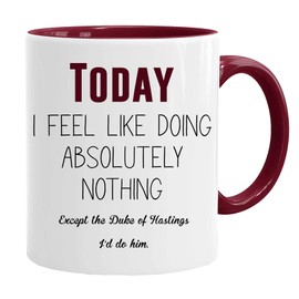 Tasse mit Spruch lustig 'The Duke of Hastings' Liebestassen Valentin Geschenk für Sie Ihn verliebte Paare Rot mit Geschenkbox