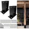Qrooviiy 4"x4"(Actual:3.5"x3.5") Heavy Duty Post Base,Wood Fence Post Anchor Bracket,Black