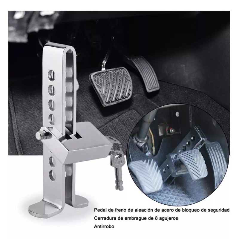 Bloqueador Traba Pedal Auto Antirrobo Seguridad + Candado