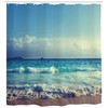 goodbath Extra Long Shower Curtain 200cm drop,Ocean Beach Seaside Sunset
