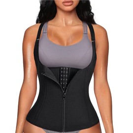 DKDDSSS Waist Trainer, Womens Waist Trainer Corset, Body Shaper Tummy Control, Body Shaper Cincher with Adjustable Straps Black