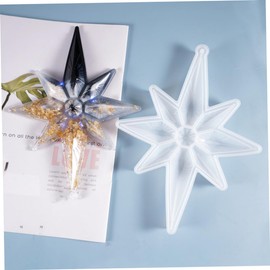 DIY Octagonal Star Silicone Mold for Pendant Jewelry, Hangtag, Epoxy Resin Casting, Eight-Pointed Star Design, 9.25 X 6.96 X 0.86 Inch
