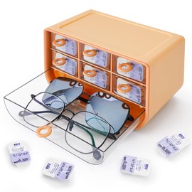 VORDRASSIL P-100 daily contact lens organizer with a Remover & a Tweezer, Disposable Contact Lens Dispenser, Cute storage Box for All Brands Daily Lens (Brown).