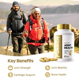 FUNRICH Joint Health Supplement with Glucosamine, Chondroitin, MSM & Turmeric – 120 Capsules for Men & Women
