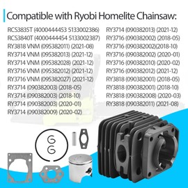 Quorlentia Cylinder Piston Kit Compatible with Ryobi RY3714 RY3716 RY3818 RCS3835T RCS3840T Replace 309893007