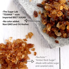 The Sugar Lab Belgian Rock Sugar – 2 Pounds - Natural REAL Beet Sugar - Brown Rock Sugar - Teavana Style Tea Sugar - Perfect Sugar Cube or Amber Sugar Replacement - Natural Belgian Rock Sugar for Tea