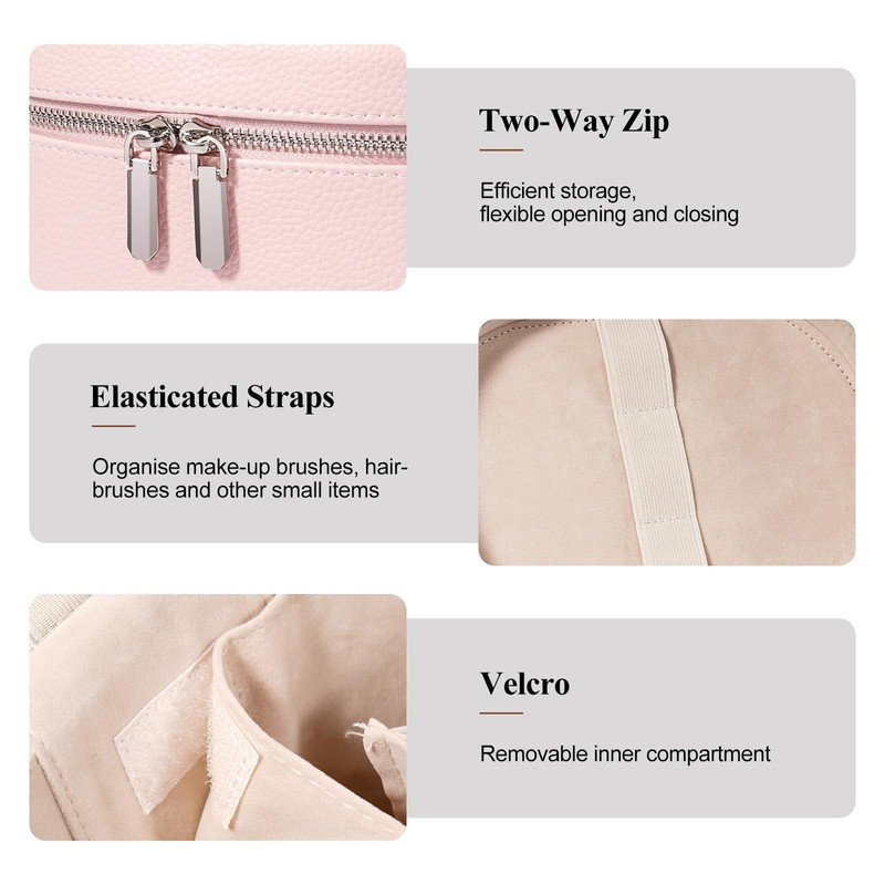 Makeup Bag, Travel Cosmetic Bag with Removable Divider, Portable Make