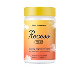 Recess Mood Powder, Calming Magnesium L-Threonate Blend with Passion Flower, L-Theanine, Electrolytes, Magnesium Calm Support Powder Supplement - Lemon Citrus 28 Serving Tub