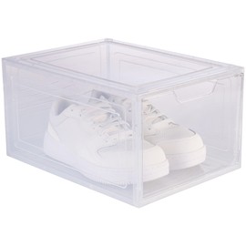 Carlo Milano Set of 6 Transparent Shoe Boxes Stackable up to Size 47, Magnetic Flap