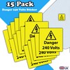 15 Pack - Danger 240 Volts Sticker Label - 55mm