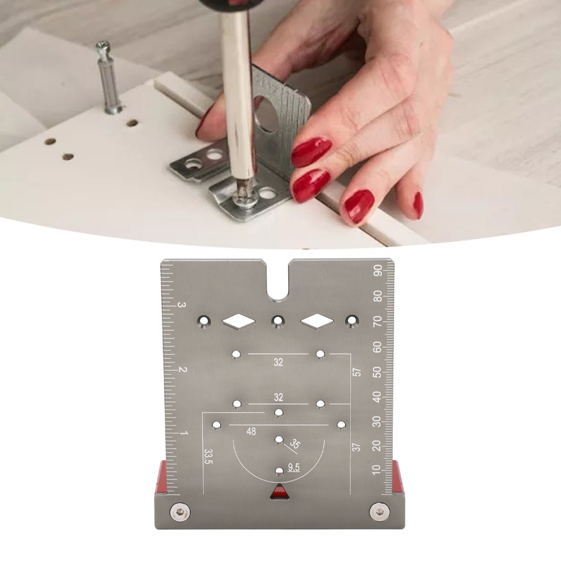 Hinge Hole Drilling Locator Aluminum Alloy Cabinet Door Hinge Mounting